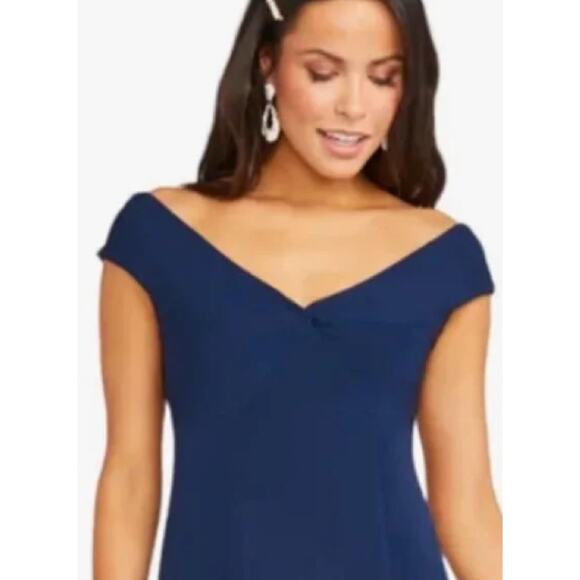 Show me Your Mumu Zurich knot gown in rich navy stretch crepe NWOT - Picture 2 of 9